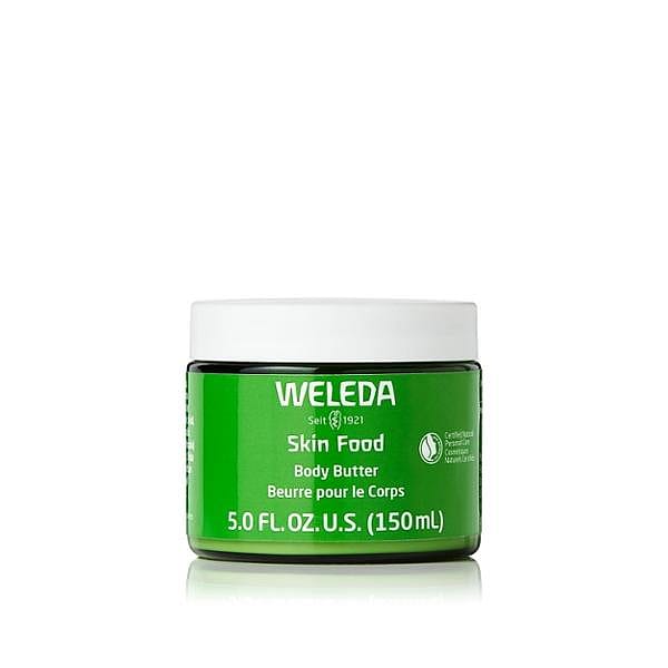 Weleda Skin Food Body Butter 5.0 fl oz glass jar with botanical Calendula Pansy Rosemary