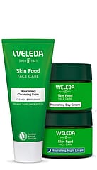 Skin-Food-Face-Care-Nourishing-Set including Day- and Night Cream in a Jar and Cleansing Balm in a tube.