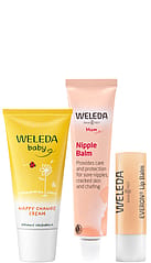 Maternity Bag Essentials Set with Nappy Change Cream, Nipple Balm and Everon Lip Balm.