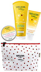 Calendula Baby Gift set contains toiletry bag with lady birds, Calendula Nappy Change Cream, Body Wash and All Purpose balm for on-the-go skincare.