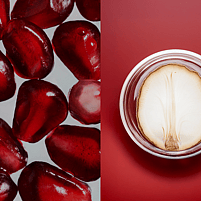 Pomegranate seeds and maca roots