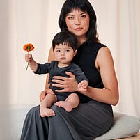 Mum holding baby