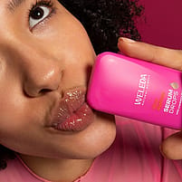 Model applies product