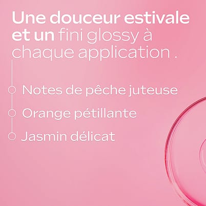 Pêche pink peach sur fond rose