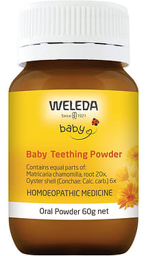 Baby Teething Powder bottle.