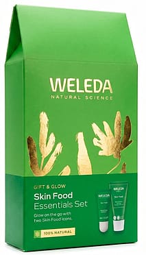 Gift & Glow Skin Food Essentials Set by Weleda –100% natural skincare gift pack featuring two iconic Skin Food products for glowing, healthy skin.