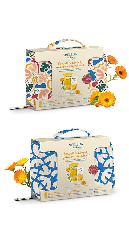 Neceser Baby diseño infantil. Crema Pañal y Champú y Gel de Ducha de Caléndula.