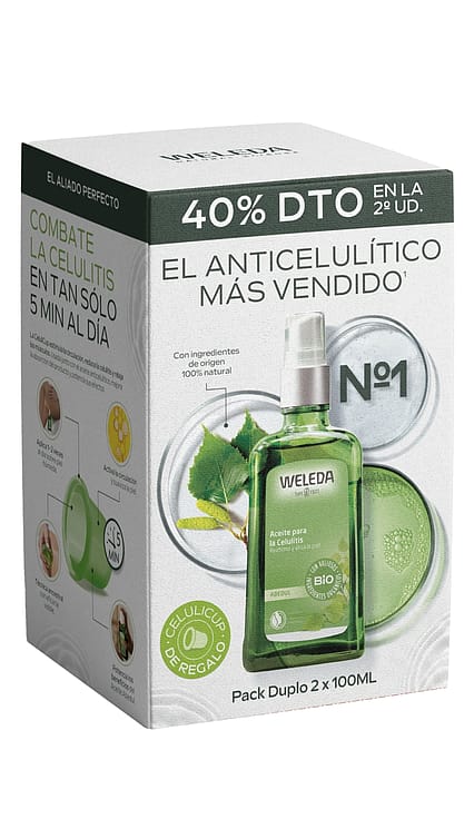 Aceite de abedul para la celulitis doble pack