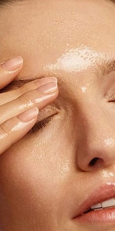 woman applying cleansing oil