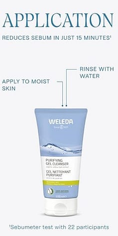 Purifying gel cleanser application