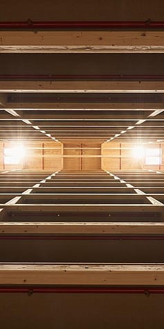 Hochregal von unten nach oben