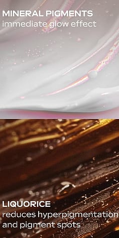 Glow Perfecting Serum Drops ingredienser, mineral pigment & lakrits