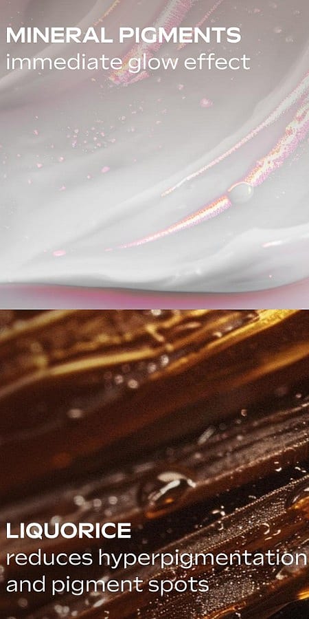 Glow Perfecting Serum Drops ingredienser, mineral pigment & lakrits