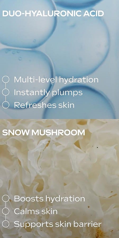 Händer som visar Hyaluronic Moisture Serum Drops