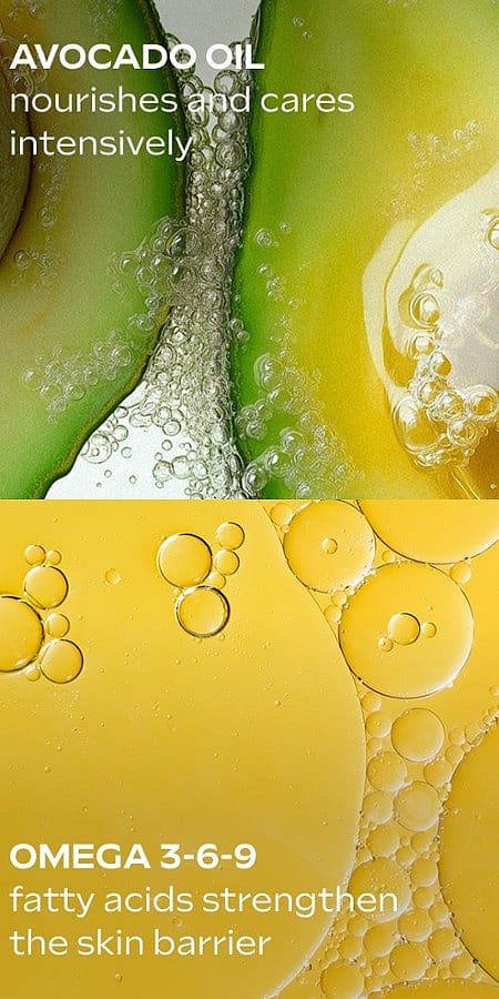 närbild på ingredienser , Avokado olja och Omega