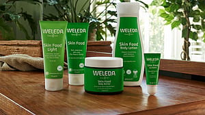 Weleda Skin Food range on a table