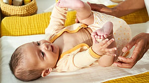 baby after nappy change