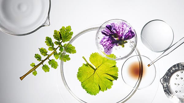 Verschiedene Inhaltsstoffe, Petrischalen und eine Pipette