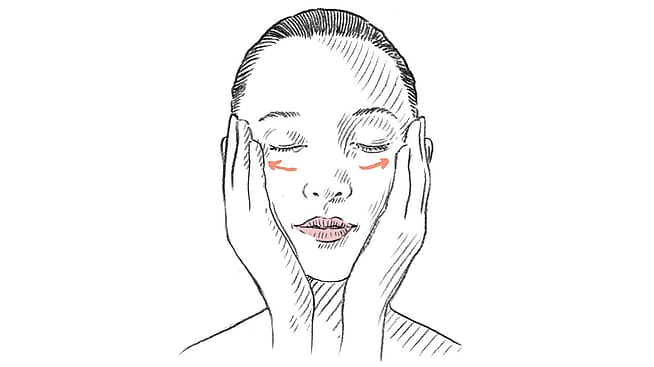 Illustration beide Hände liegen auf dem Gesicht