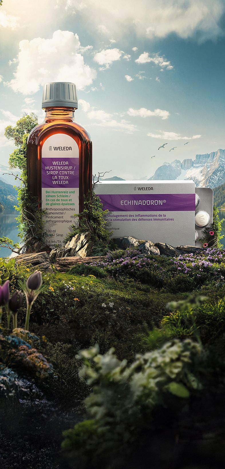 Sirop contre la toux Weleda et Echinadoron® pastilles à sucer