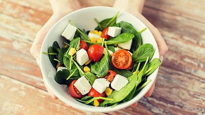 Bowl with mixed salad