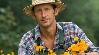 farmer with calendula flowers