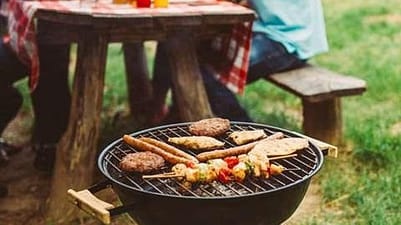 barbecue dans un jardin