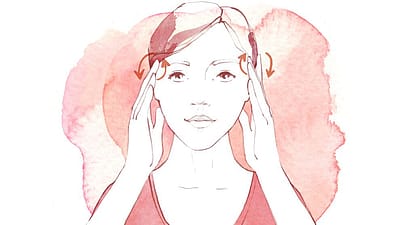 Illustration Fingerspitzen an die Schläfen