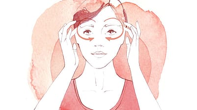 Illustration: Ringfinger am Augenbrauenbogen