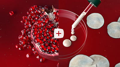 grains de grenade et pipette