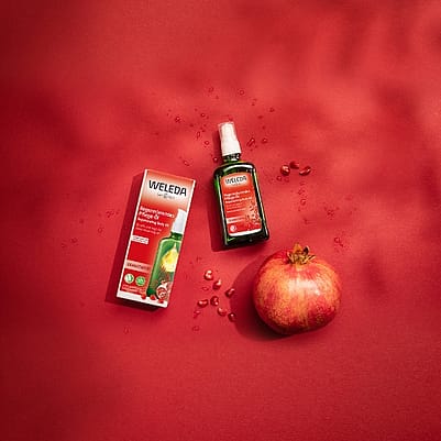 Granatapfel Körperöl und eine Granatapfel