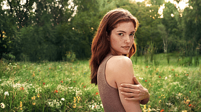 femme dans la nature