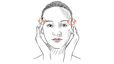 Illustration Fingerspitzejn an den Schläfen