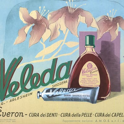 Poster histórico de la Loción Capilar Revitalizante de Romero