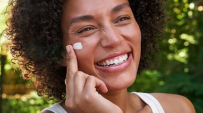 happy woman with cream