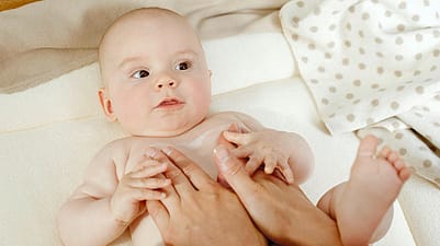 Mother and baby having fun