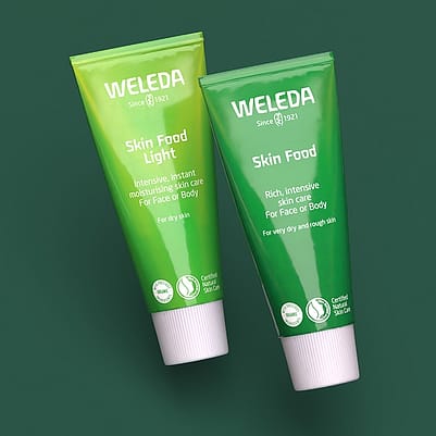 Weleda Skin Food Light and Skin Food Original in aluminium tubes.