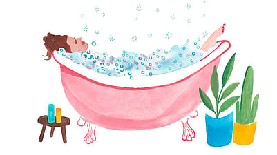 woman in bath tub