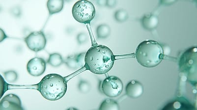 Close-up of hyaluronic acid molecules