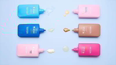 Sechs Serum Booster Drops mit ausgelaufenem Inhalt