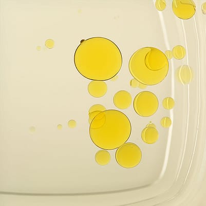gelbes Oel in einer Petrischale