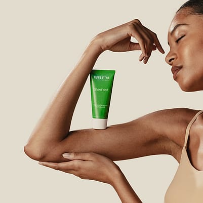 Model posing with Skin Food