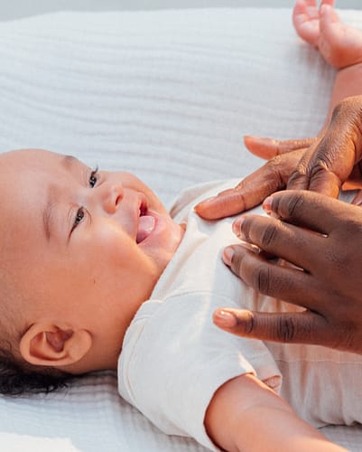 Baby being changed
