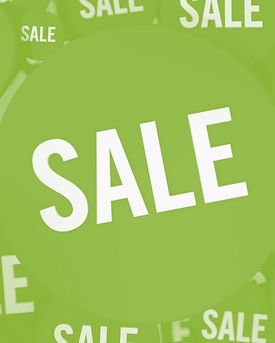 Design in green with sale text