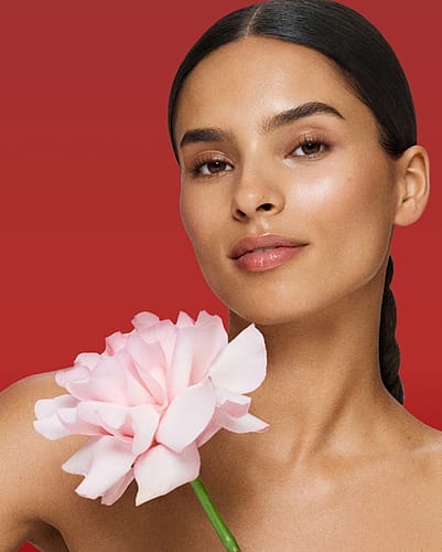 Woman holding rose