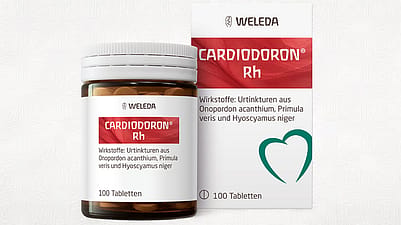 Verpackung und Flasche von Cardiodoron Rh Tabletten