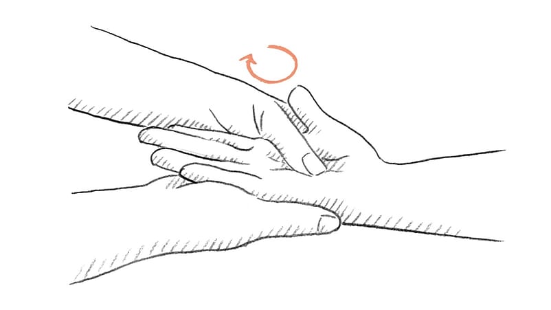 Illustration Massage der Handinnenflächen