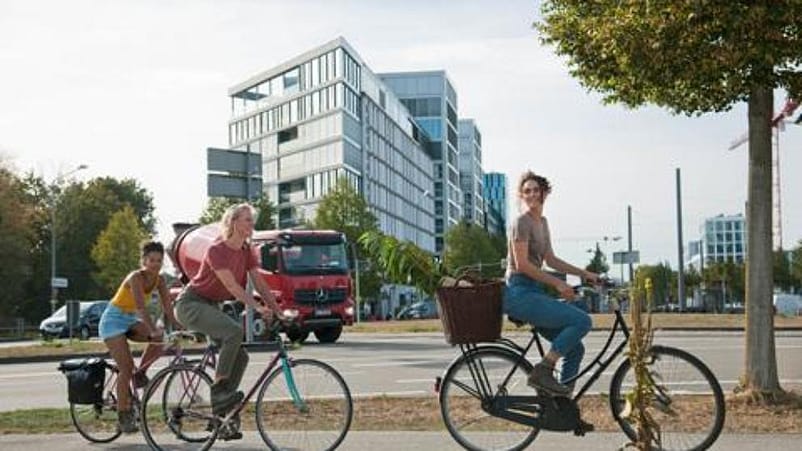 women on bicycles