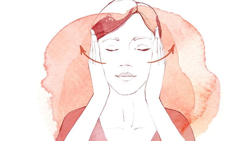 Illustration Hände streichen über das Gesicht