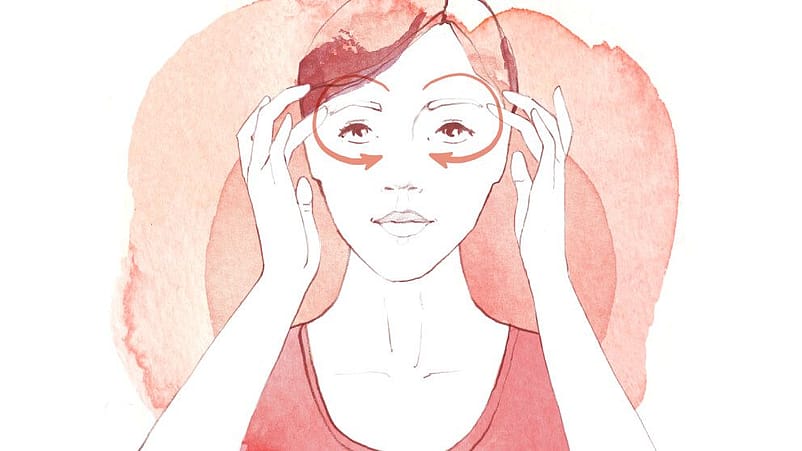 Illustration Nasenwurzel massieren